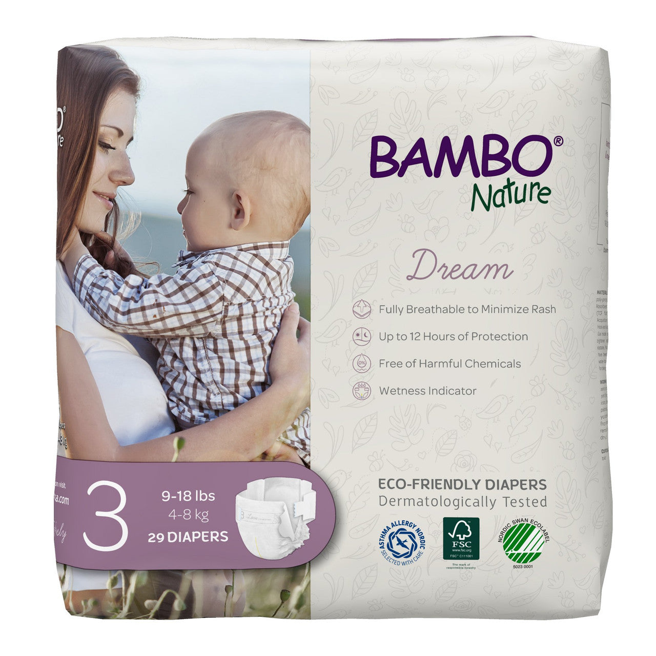 BMBNAT DIAPERS SIZE 3 ( 6 X 29 OZ   )