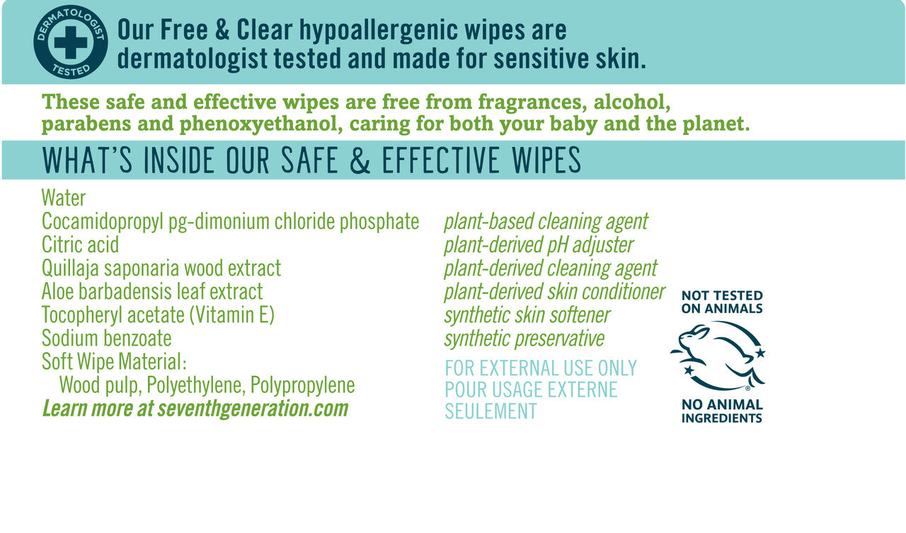 Seventh Generation F&C Baby Wipe Wdgt (12x64CNT )