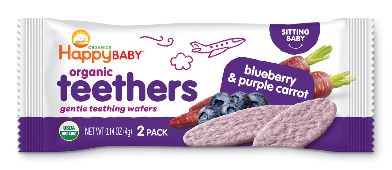 Happy Baby Teethers Teething Wafers Blueberry & Purple Carrot (6x1.7 OZ)