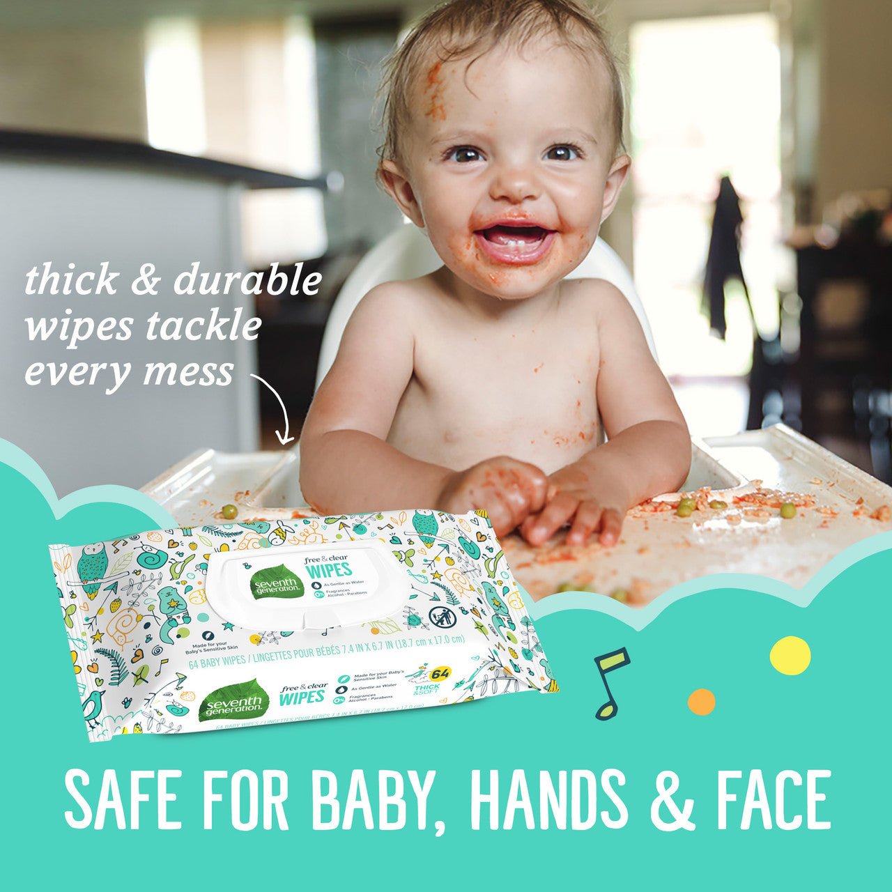 Seventh Generation F&C Baby Wipe Wdgt (12x64CNT )